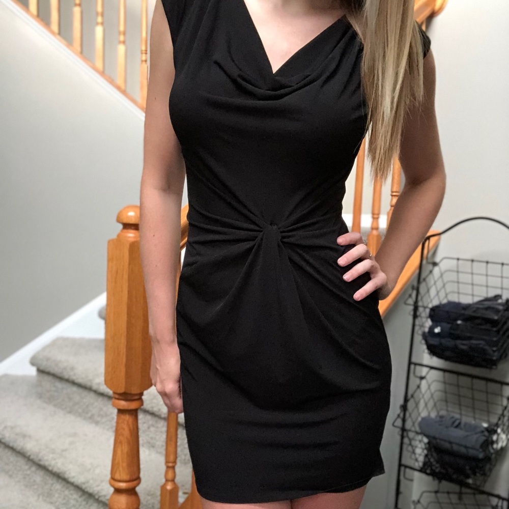 Michael Kors Cinched Waist Black Dress